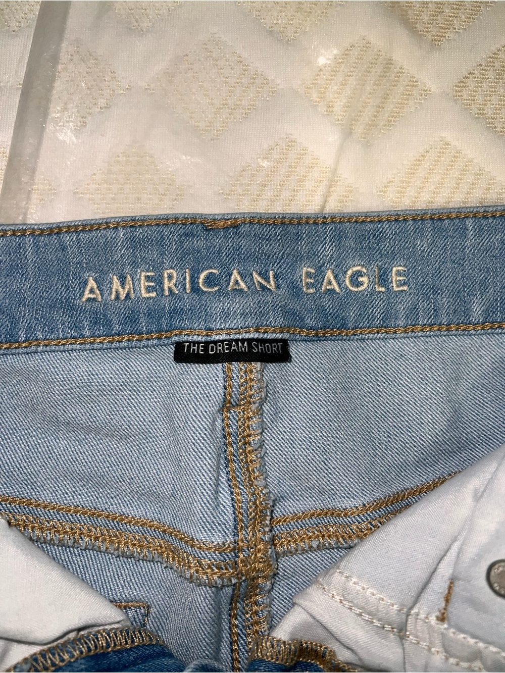 American Eagle Outfitters Light Blue Distressed Denim Shorts - Picture 2 of 5